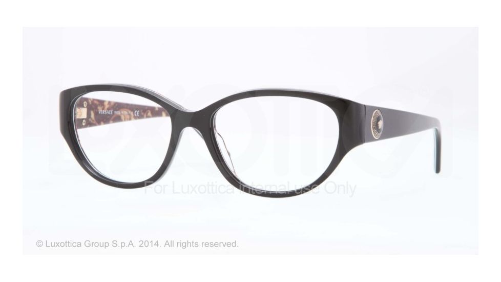 Versace VE3183 Eyeglass Frames 5082-52 - Black/baroque Frame
