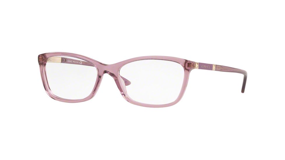 Versace VE3186 Single Vision Prescription Eyeglasses, 54mm, Transparent Violet, VE3186-5279-54-SV