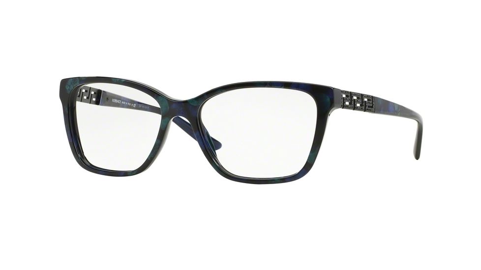 Versace VE3192B Bifocal Prescription Eyeglasses 5127-52 - Marbled Black/Green/Blue Frame