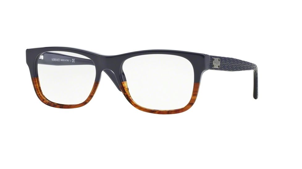 Versace VE3199 Eyeglass Frames 5118-53 - Dark Blue/Havana Frame