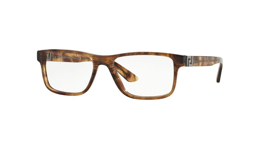 Versace VE3211 Bifocal Prescription Eyeglasses 5143-55 - Striped Havana Frame