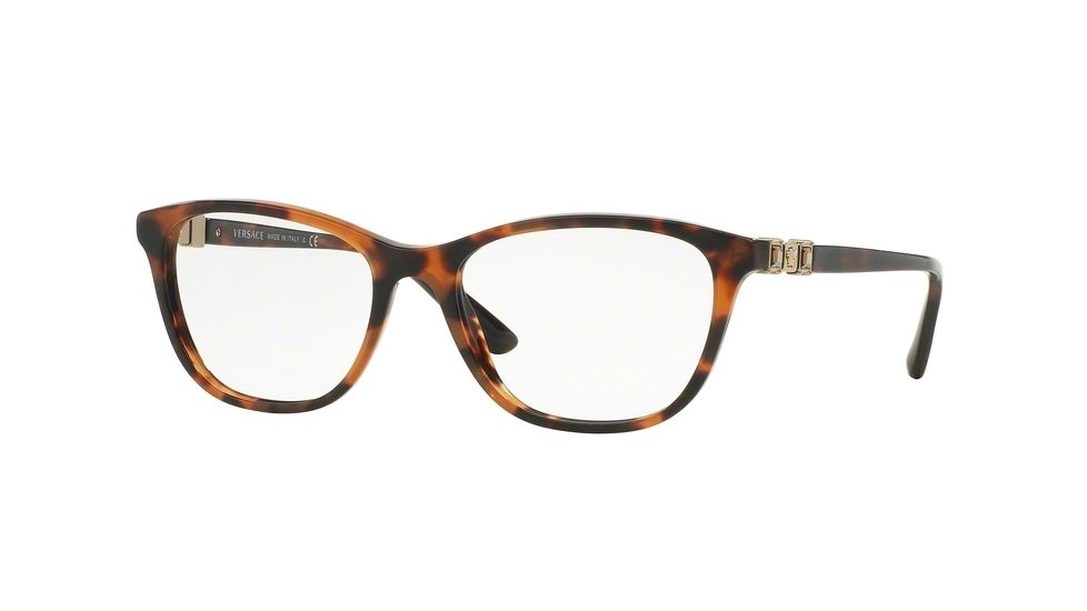 Versace VE3213B Single Vision Prescription Eyeglasses 944-52 - Havana Frame