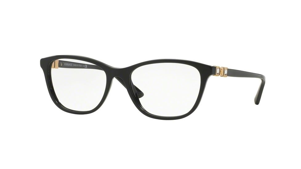 Versace VE3213B Single Vision Prescription Eyeglasses GB1-52 - Black Frame