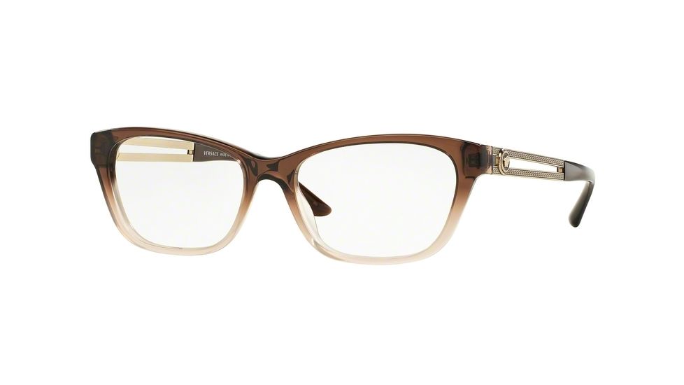 Versace VE3220 Eyeglass Frames 5165-52 - Brown/lt Brown Transp Frame