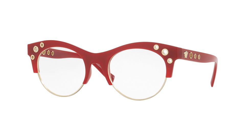 Versace VE3232 Progressive Prescription Eyeglasses 5197-52 - Bordeaux Frame