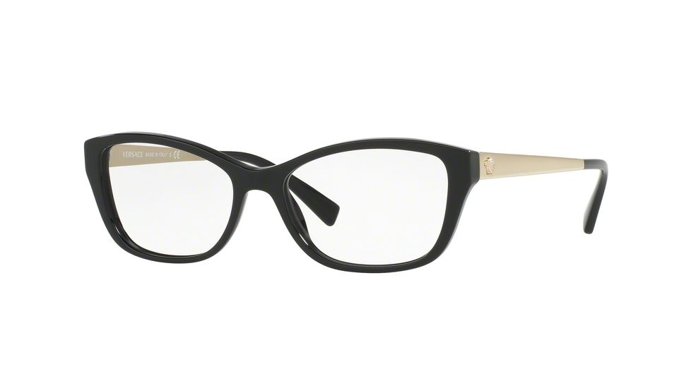 Versace VE3236 Single Vision Prescription Eyeglasses GB1-54 - Black Frame
