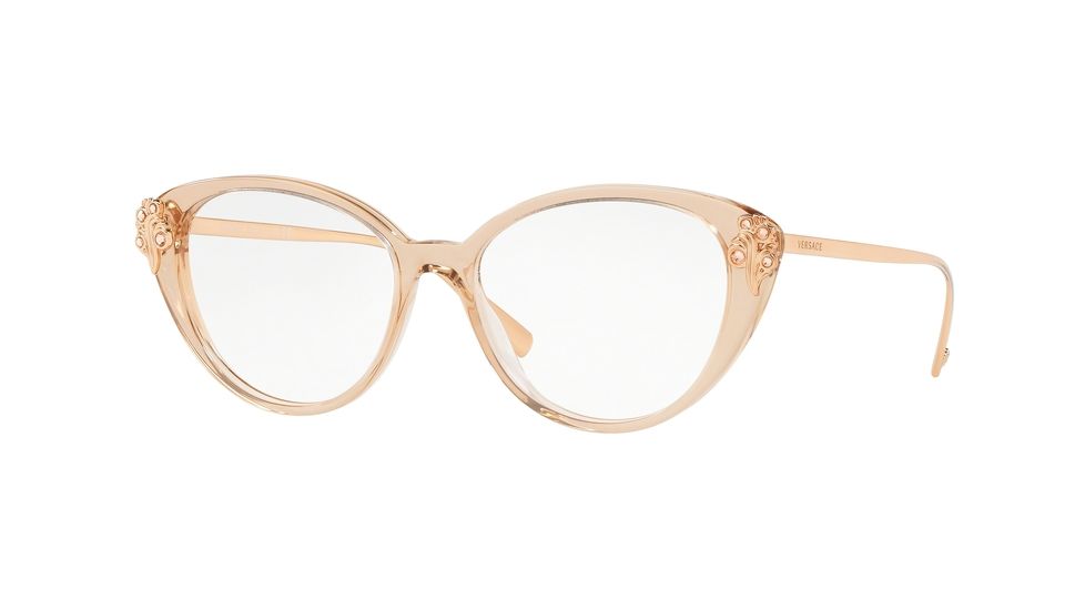 Versace VE3262BA Prescription Eyeglasses 5215-54 - Transparent Brown Frame