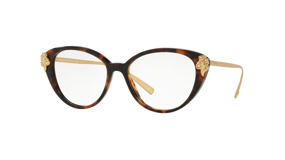 Versace VE3262BA Prescription Eyeglasses, 54mm, Havana, VE3262BA-5267-54-SV