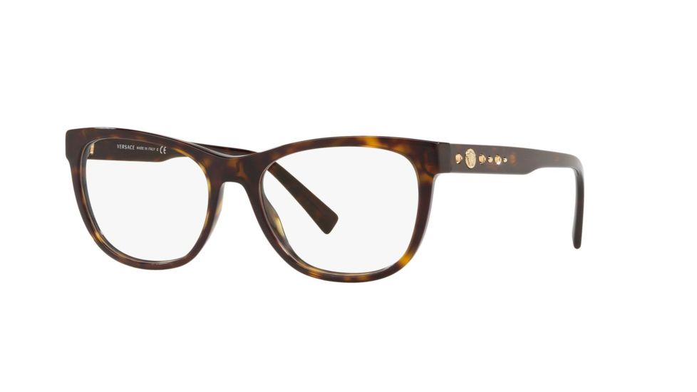 Versace VE3263B Prescription Eyeglasses, 52mm, Dark Havana, VE3263B-108-52-SV
