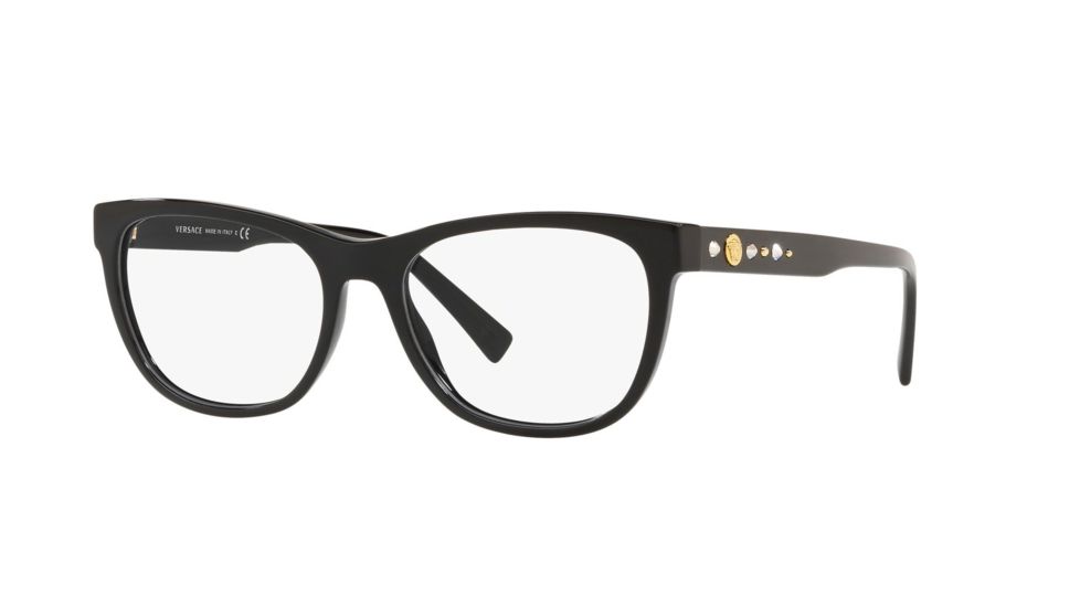 Versace VE3263B Prescription Eyeglasses, 52mm, Black, VE3263B-GB1-52-SV