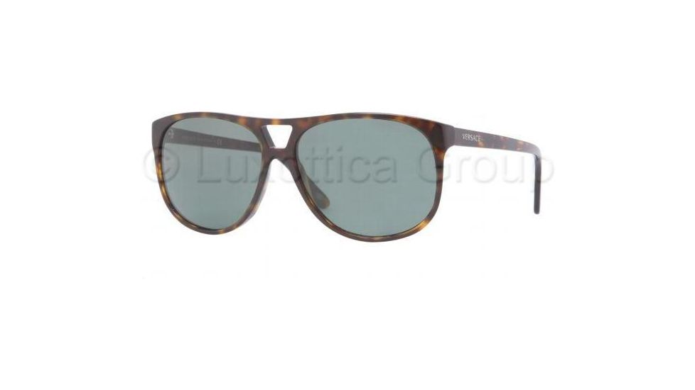 Versace VE4217 Sunglasses 108/71-5914 - Havana Frame, Green Lenses