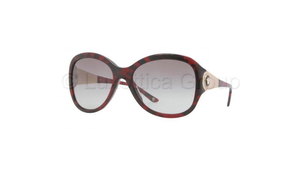 Versace VE4237B Sunglasses 989/11-5818 - Red Havana Frame, Gray Gradient Lenses