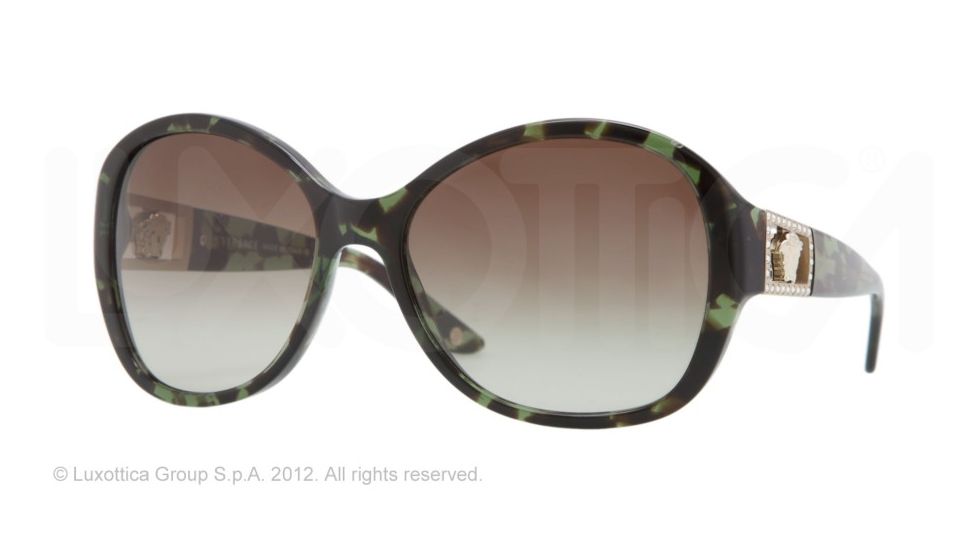 Versace VE4241B Single Vision Prescription Sunglasses VE4241B-993-8E-58 - Lens Diameter 58 mm, Frame Color Green Havana