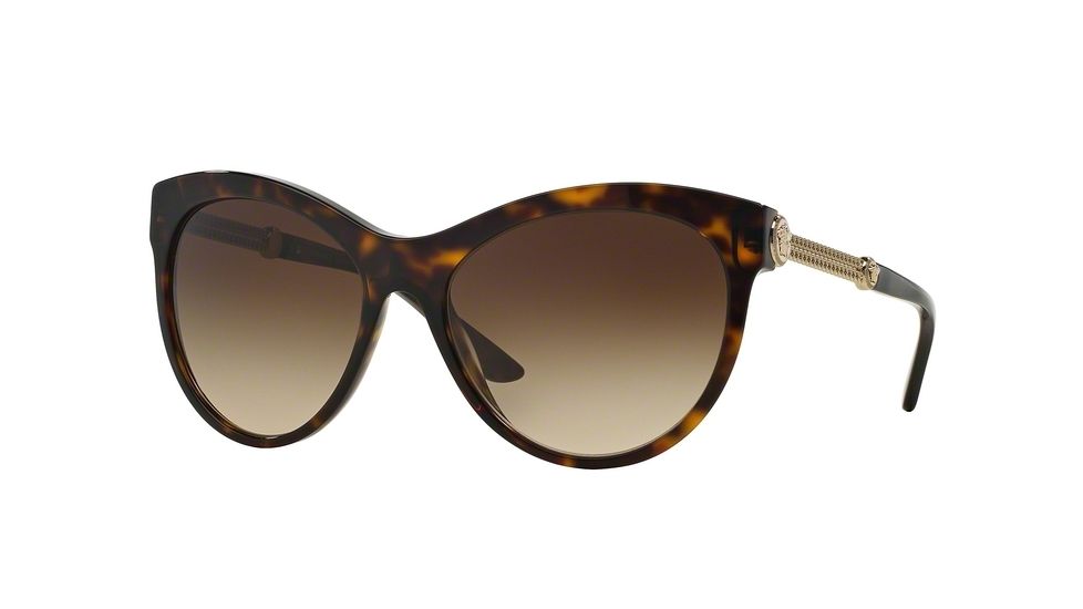 Versace VE4292A Sunglasses 108/13-57 - Havana Frame, Brown Gradient Lenses