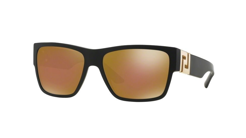 Versace VE4296A Sunglasses 50795A-59 - Sand Black Frame, Brown Mirror Bronze Lenses
