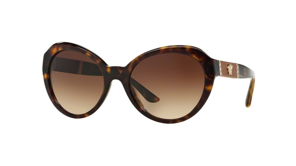 Versace VE4306QA Single Vision Prescription Sunglasses VE4306QA-108-13-56 - Lens Diameter 56 mm, Frame Color Havana