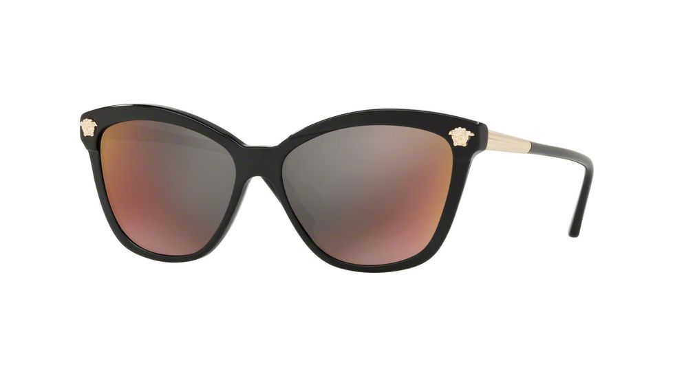 Versace VE4313A Single Vision Prescription Sunglasses, 57mm, Black, VE4313A-GB1-W6-57-SV