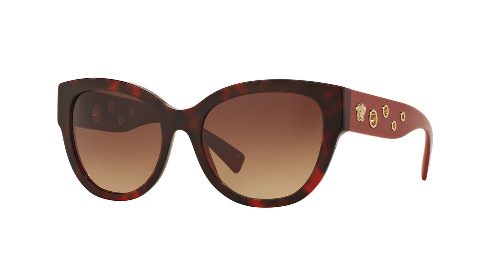 Versace VE4314A Single Vision Prescription Sunglasses VE4314A-518413-56 - Lens Diameter 56 mm, Frame Color Havana Bordeaux