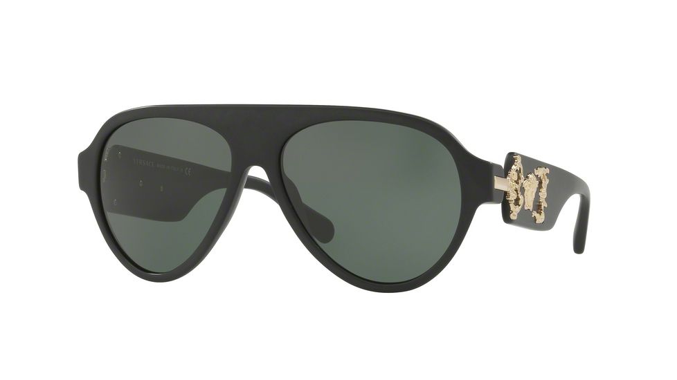Versace VE4323 Sunglasses 507971-58 - Sand Black Frame, Grey Green Lenses