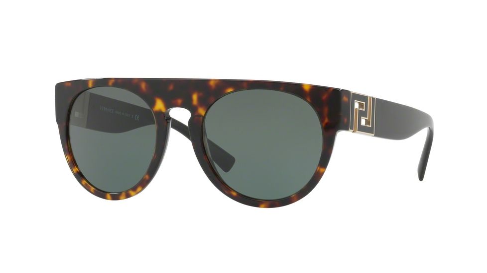 Versace VE4333 Sunglasses 108/71-55 - Havana Frame, Grey Green Lenses