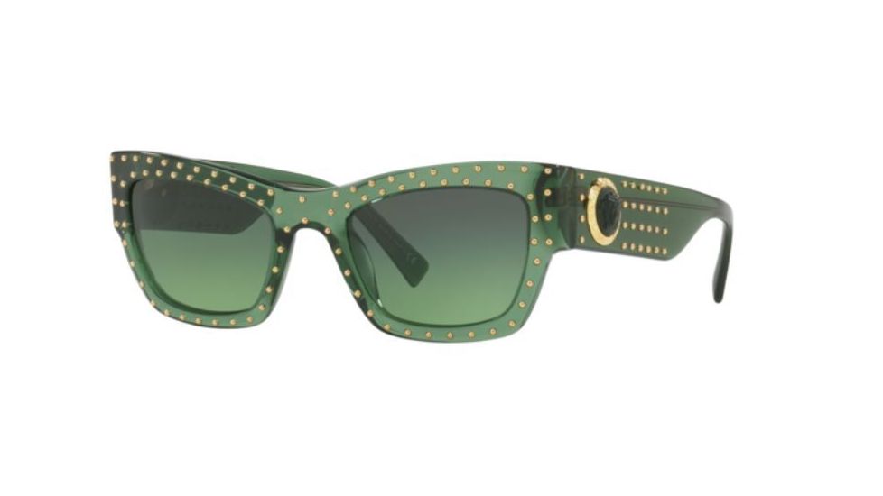Versace VE4358 Prescription Sunglasses, 52mm, Transparent Green, VE4358-51442A-52-SV