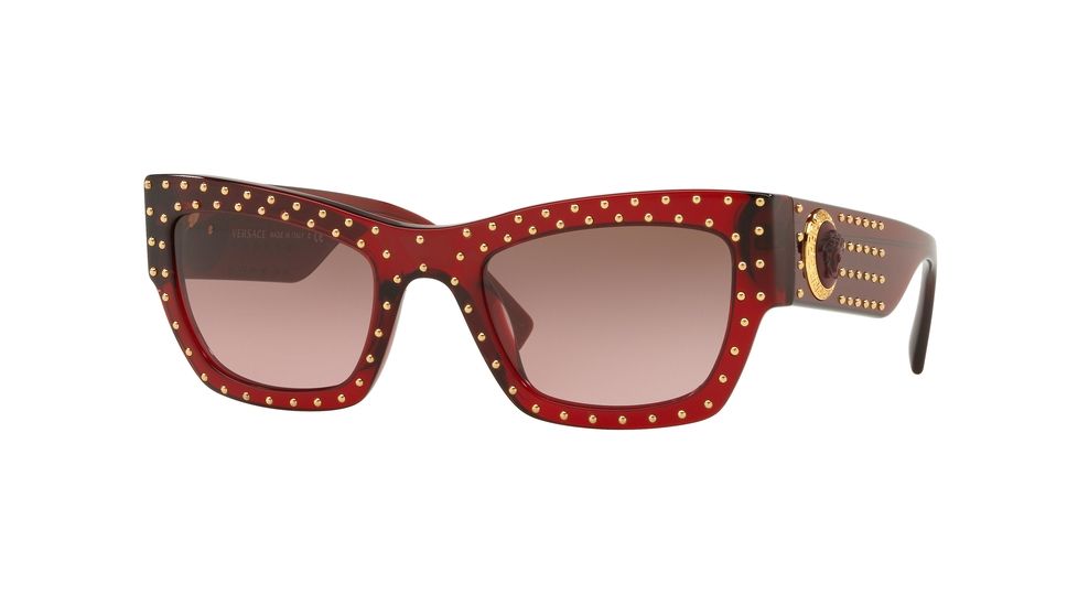 Versace VE4358 Prescription Sunglasses, 52mm, Transparent / Red, VE4358-388-14-52-SV