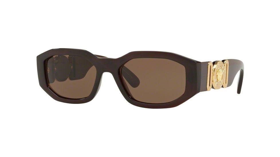 Versace VE4361 Sunglasses 388/73-53 - Transparent / Red Frame, Brown Lenses
