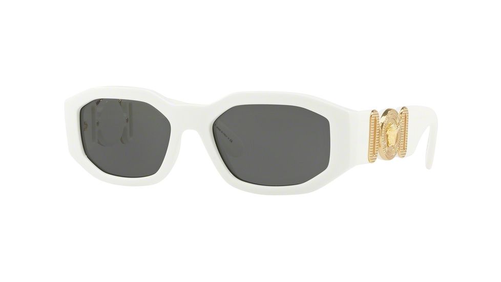 Versace VE4361 Sunglasses 401/87-53 - White Frame, Grey Lenses