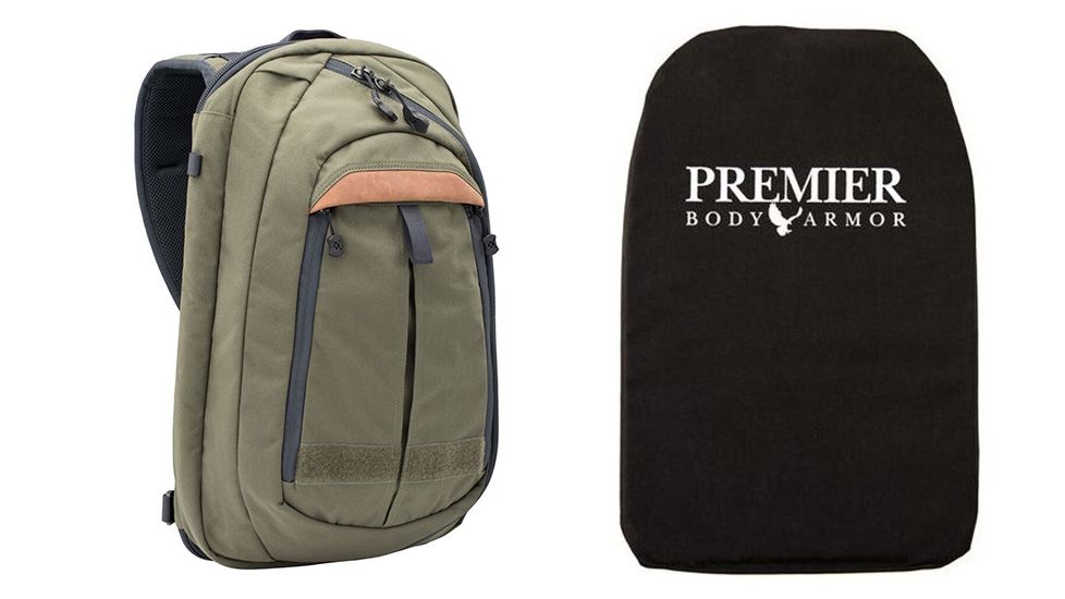 Vertx Commuter Sling 2.0 17L Backpack with Premier Body Armor Black Ballistic Panel, Ranger Green, F1 VTX5011 RGN NA-KIT1