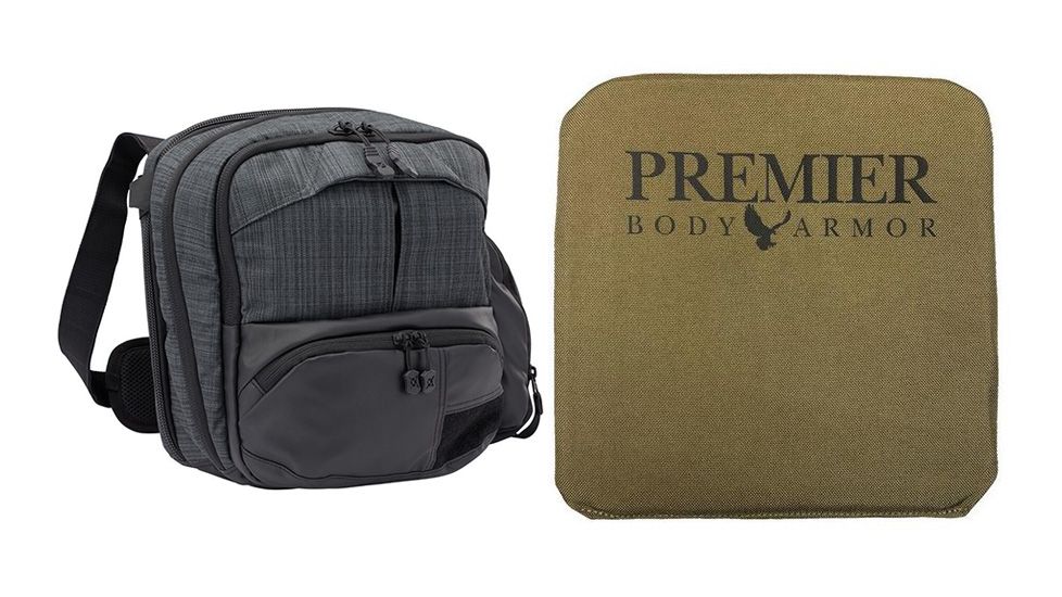Vertx Essential Bag 2.0 10L Backpack with Premier Body Armor Small Tan Ballistic Panel, Black, F1 VTX5031 HBK/GBK NA-KIT2