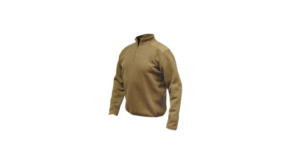 Vertx Ops Hatch Earth Poly-Wool 1/4 Zip Neck Sweater with Micro Fleece, Large VTX740ET-LARGE