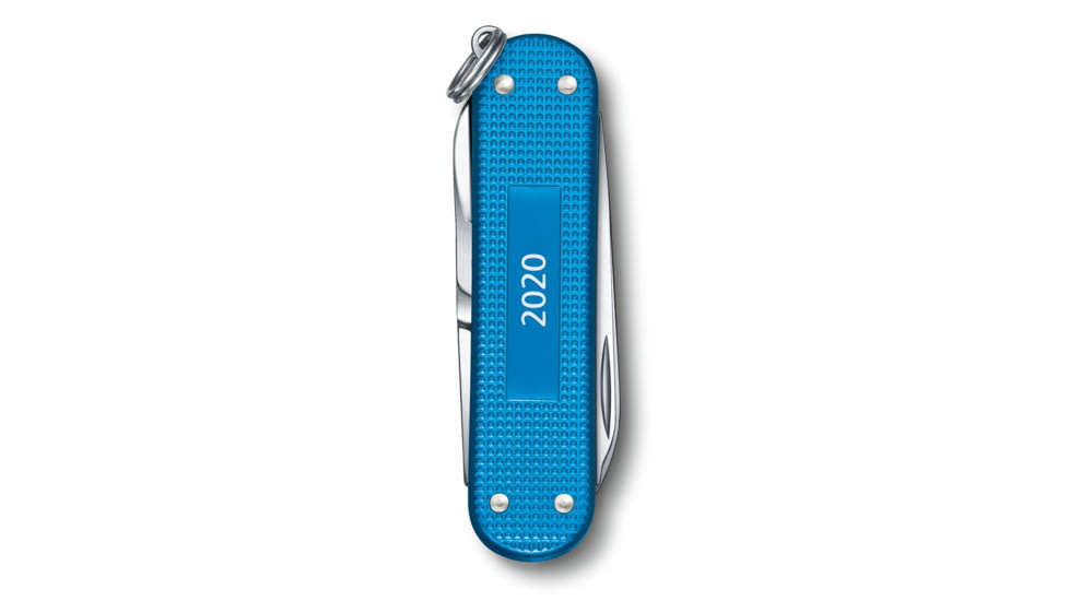 Victorinox Classic Alox Limited Edition 2020 Swiss Pocket Knife, Ribbed, Aqua Blue, 58mm, 0.6221.L20