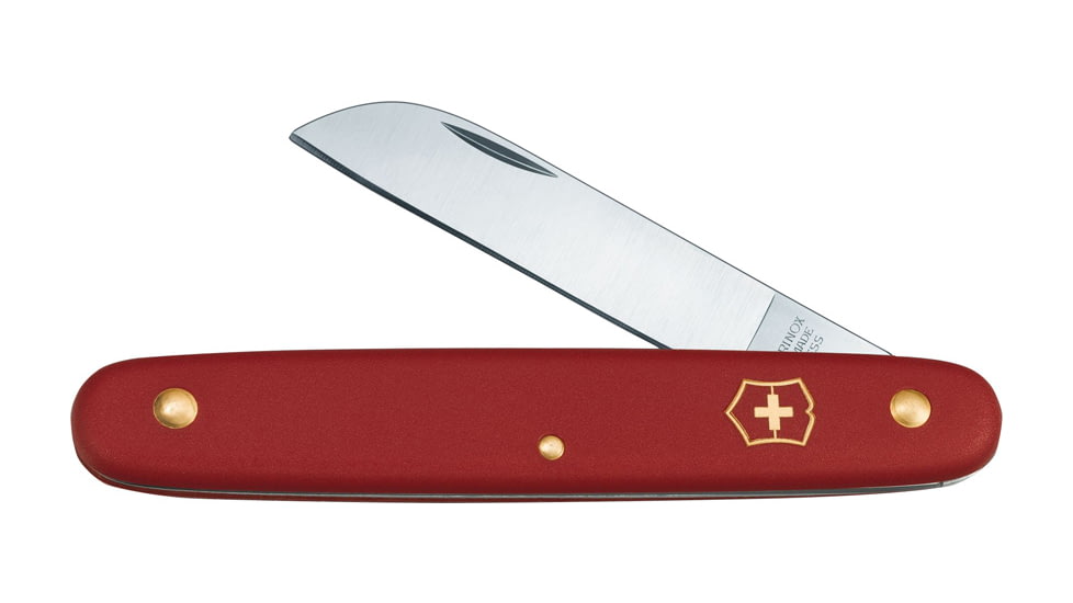 Victorinox Floral Knife Red, 2.5 stainless sheepsfoot blade, Red synthetic handle, 3.9050.B1