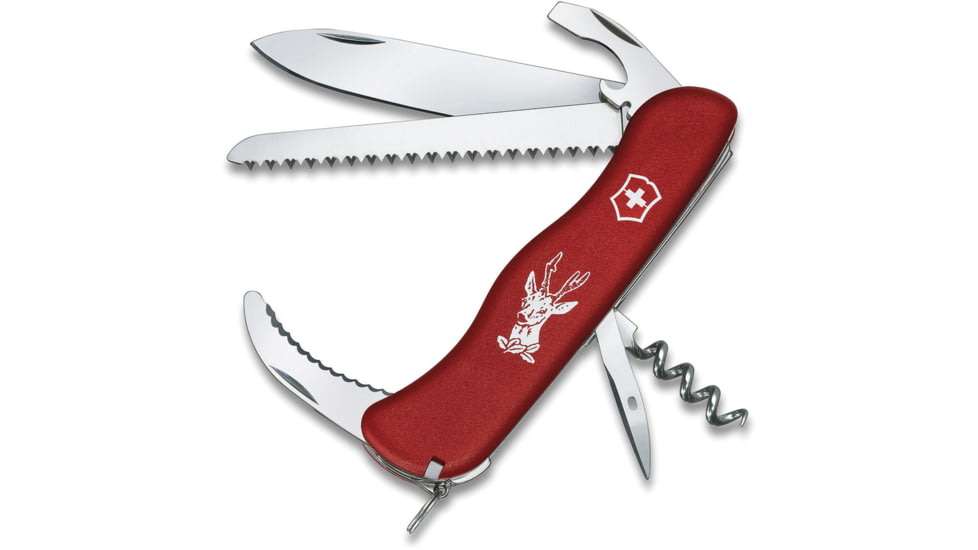 Victorinox Hunter Red Folding Knife, 4.4 closed, Red polymer handle, 0.8573-X1