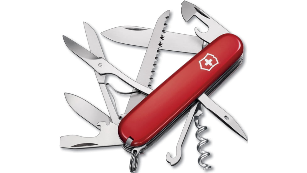 Victorinox Huntsman Red Folding Knife, 3.63 closed, Red ABS handle, 1.3713.B1-X1