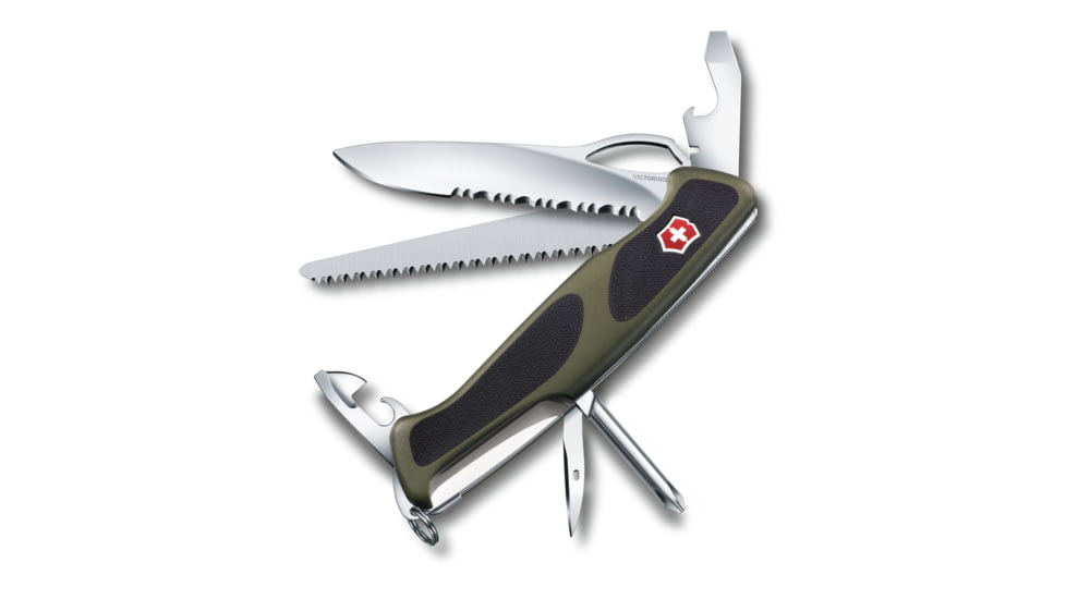 Victorinox RangerGrip 178 Pocket Swiss Knife, Green/Black, 130mm, 0.9663.MWC4-X4