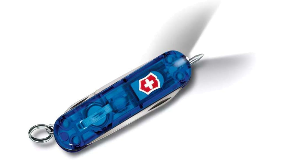 Victorinox Signature Lite Pocket Knives, 2.25in Closed Blade, Stainless Steel, Translucent Sapphire Handle, 0.6226.T2-033-X1