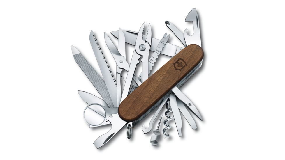 Victorinox Spartan Medium Pocket Knife with Can Opener, Hardwood - Walnut, 91mm 1.3601.63-X2