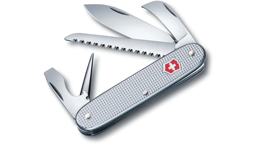 Victorinox Swiss Army 7 Folding Knife, Silver/Ribbed, 0.8150.26