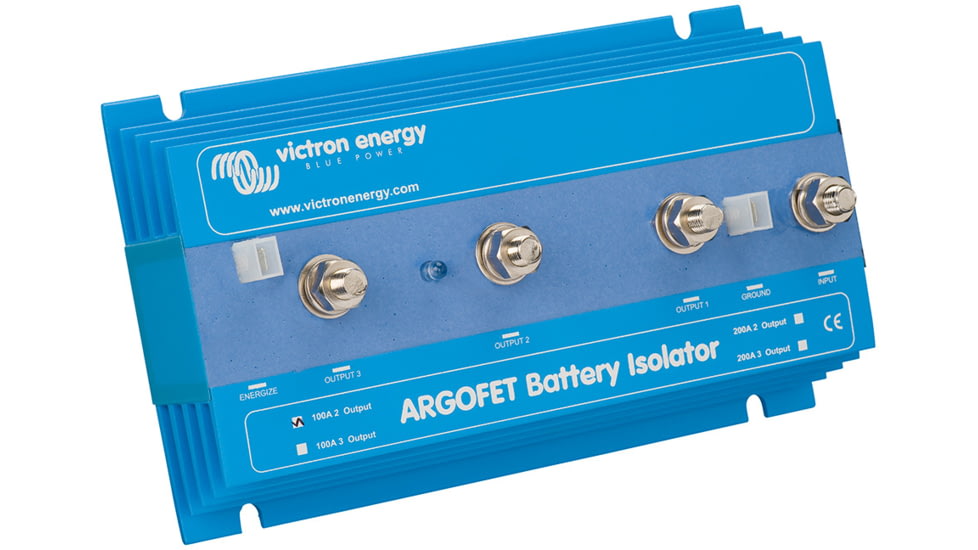 Victron Energy Argo FET Battery Isolator, 100 amps, 2 Batteries, Blue, ARG100201020