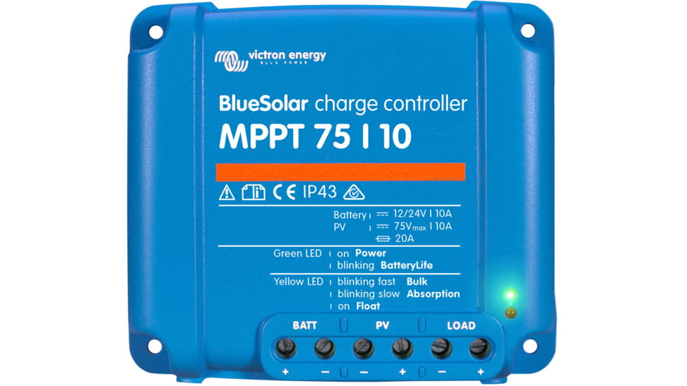 Victron Energy BlueSolar MPPT Charge Controller, 75V, 10 amps, Blue, SCC010010050R