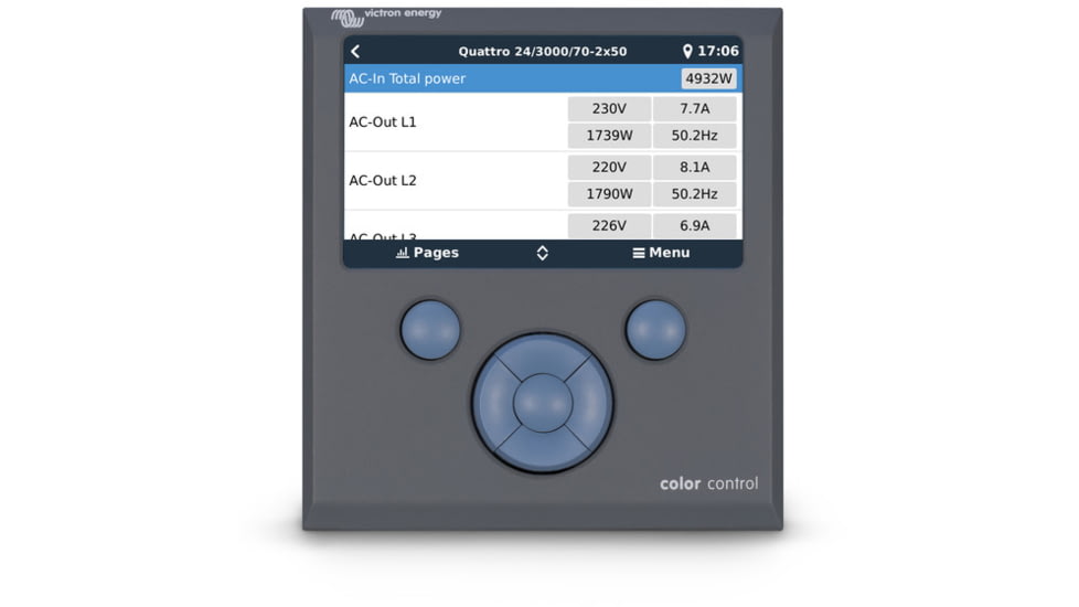 Victron Energy Color Control GX Monitor, Button Control, Grey, BPP010300100R