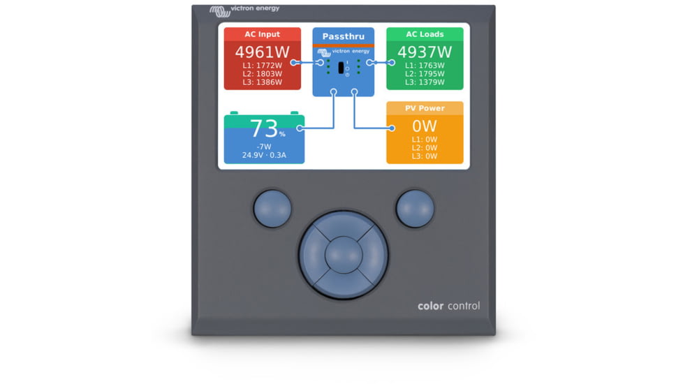 Victron Energy Color Control GX Monitor, Button Control, Grey, BPP010300100R