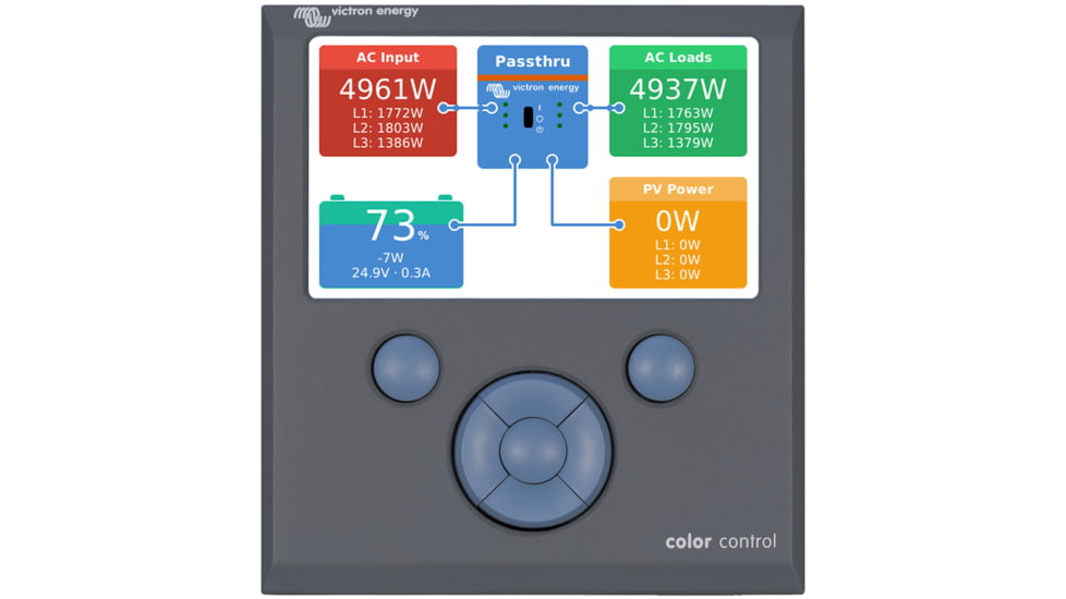Victron Energy Color Control GX Monitor, Button Control, Grey, BPP010300100R