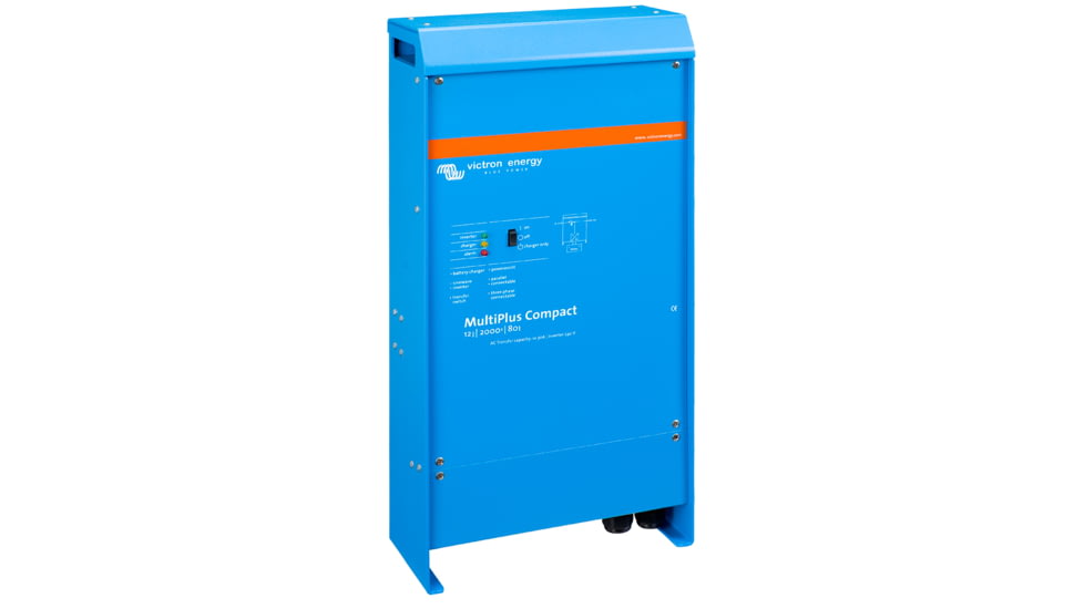 Victron Energy Multiplus Inverter/Charger, 12 volts, 2000W, 80 amps Battery Charger, 50 amps Transfer Switch, Blue, CMP122200100
