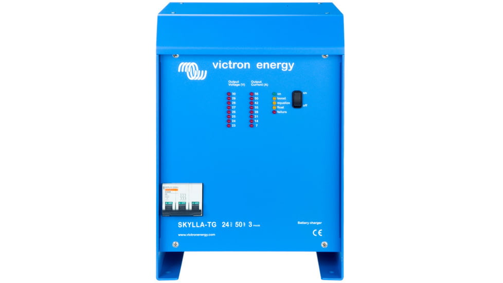 Victron Energy Skylla-TG Charger, 48 volts, 50 amps, 1-Bank, 230 VAC, Blue, SDTG4800501