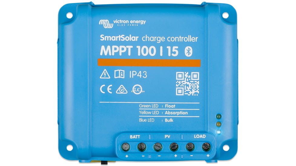 Victron Energy SmartSolar MPPT Charge Controller, 100V, 15 amps, Blue, SCC110015060R