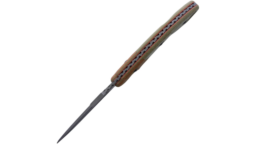 Viking Tactics Crusader Knife, 9.25in Overall, 3.5in 1095Hc Steel Blade, Green/ Brown Canvas Micarta Handle, Tan Kydex Molle Compatible Sheath, VTACK2-C