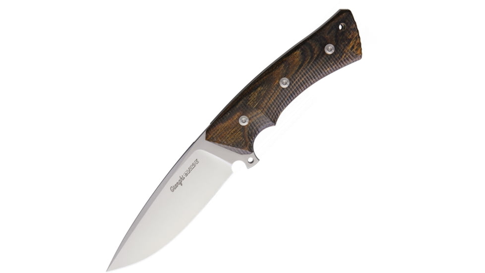 Viper Ganghi Knife, 9.75in Overall, 4.5in Satin Bohler N690 SS Blade, Grooved Bocote Wood Handle, Brown Leather Sheath, V4880BC