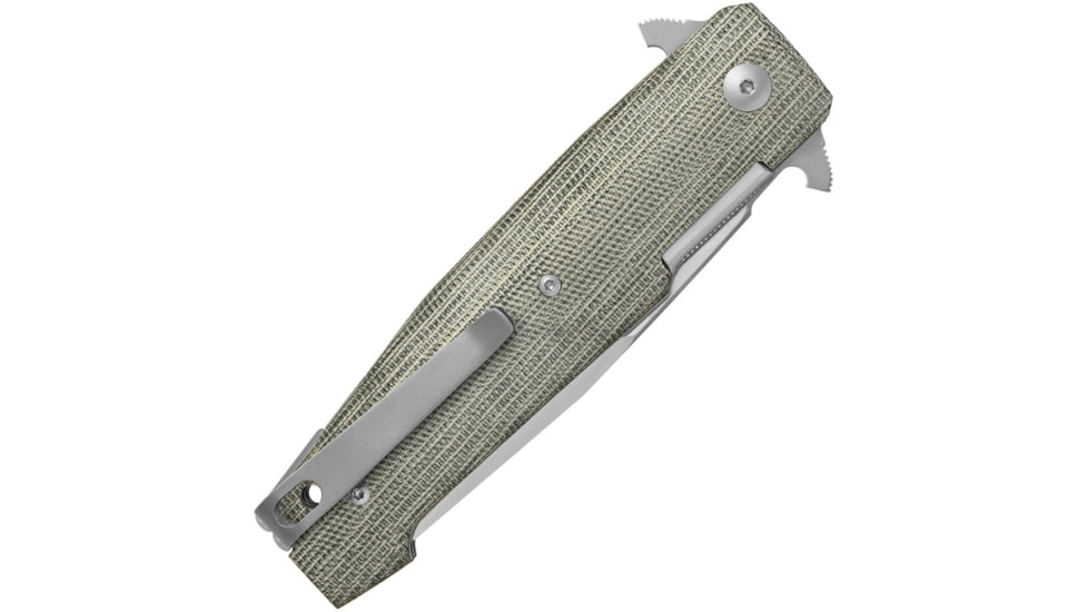 Viper Keeper 2 ASLS Lock Folding Knife, 3.75in, ELMAX Steel, Stonewashed Plain Blade, Green Canvas Micarta Handle, V6000CG